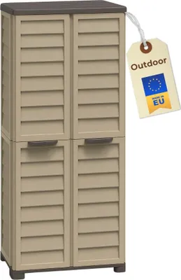 Produktbild von Gartenschrank Wetterfest Outdoor Kunststoff Schrank Kunststoffschrank Mehrzweckschrank Balkonschrank Geräteschrank Hochschrank Outdoor Wetterfest