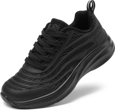 Produktbild von DREAM PAIRS Turnschuhe Kinder Sportschuhe Mädchen Jungen Sneaker Hallenschuhe Atmungsaktiv Laufschuhe Outdoor Schnüren Tennisschuhe,Size 28,Alles Schwarz,SDRS2330K,Size 37.5,Alles Schwarz,SDRS2330K