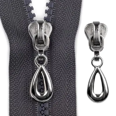 Produktbild von 10 Reißverschluss Zipper 5mm Tropfenform Schieber Farbwahl Profilreißverschluss, Farbe:rosegold