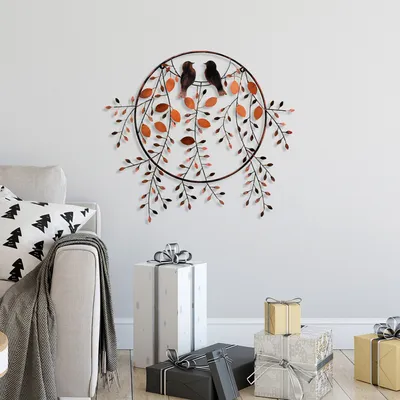 Image de Wallity, Love of Birds 3, Accessoire mural décoratif en métal, 100 % METAL, multicolore, 75 x 86 cm