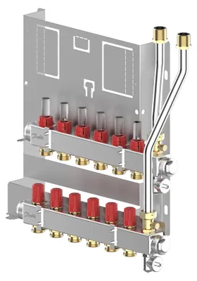 Imagen del producto de Distribuidor de circuitos de calefacción Danfoss, tipo SG, para 6 circuitos, compatible con EvoFlat / EvoFlat 4.0, 1 unidad.