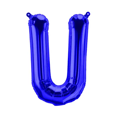Immagine prodotto di Palloncino in foil lettera U, blu, ca. 40 cm, per gonfiaggio ad aria compressa