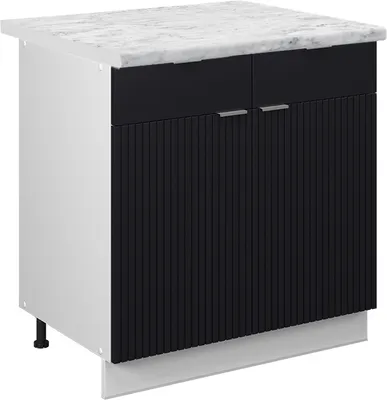 Productafbeelding van Keukenonderkast Vicco Fame-Line Zwart gestreept 80 cm , WB Marmer, Model 50926