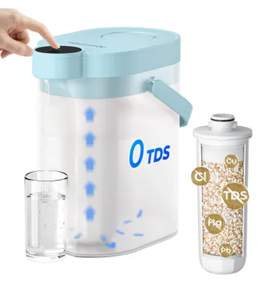 Elektrischer Wasserfilterkanne, 3,5 l, 0 TDS, 4-stufig, blau