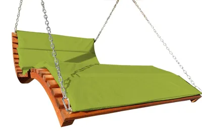 Produktbild von ALEOS. Design Hollywoodliege Doppelliege Hängeliege Schaukelliege ARUBA-LOUNGER-GRÜN aus Holz Lärche (ohne Gestell)