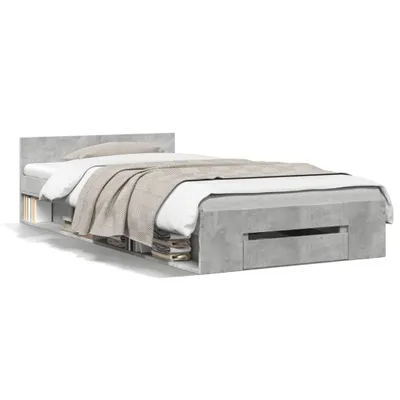 Immagine prodotto di Giroletto con cassetto grigio cemento 90x200 cm in materiale ligneo