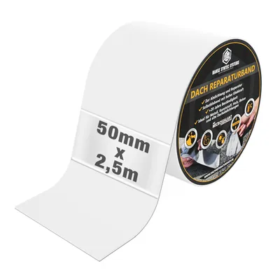 Produktbild von Dach Reparaturband selbstklebend MicroSealant® wasserfestes Klebeband | Weiß | 2,5m länge | 5cm breite |