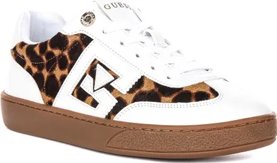 Produktbild von Guess Nochee2 Sneaker für Damen in Weiß mit Leopardenmuster – Größe 5 UK – 38 EU – 7,5 US / Leopardenmuster