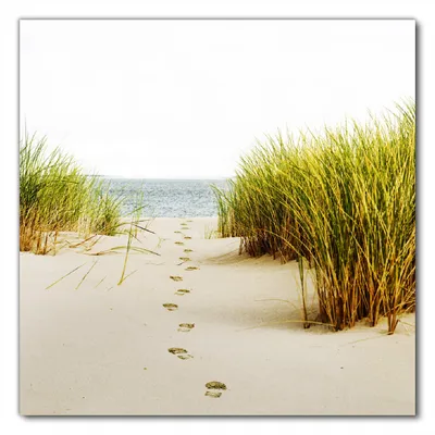 Produktbild von Wallario selbstklebende Möbelfolie/ Tischdecke für Innen und Außen, Größe: 70 x 70 cm - Spuren im Sand- Fußspuren durch die Düne zum Meer
