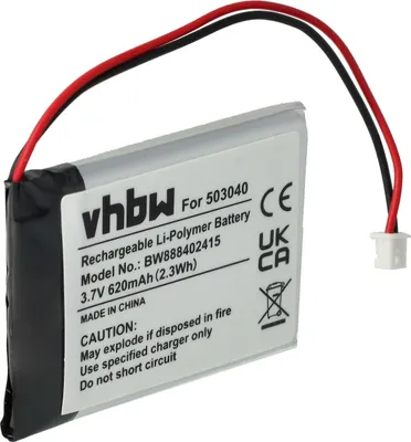 Produktbild von vhbw Akku Ersatz für 503040 für (620mAh, 3,7V, Li-Polymer)