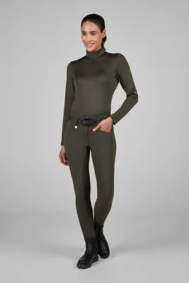 Produktbild von Pikeur Damen Reithose NEW CANDELA Highwaist Vollbesatz FFL deep khaki Sports HW 25, Größe:38