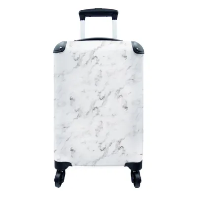 Produktbild von MuchoWow® Koffer Handgepäck Trolley Rollkoffer Kleine Reisekoffer mit 4 Rollen - Marmor - Adern - Grau - Cabin Size < 55x40x23 cm & 55x40x20 cm - Fotokoffer - Kabinenkoffer - Boardgepäck - Reise-Box - Reisekoffer - Reisegepäck - Koffer mit Bild - Trolley für Kinder