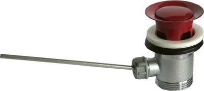 Produktbild von Ablaufgarnitur Excenter mit Überlauf für Waschbecken 1 1 /4 Zoll Rot