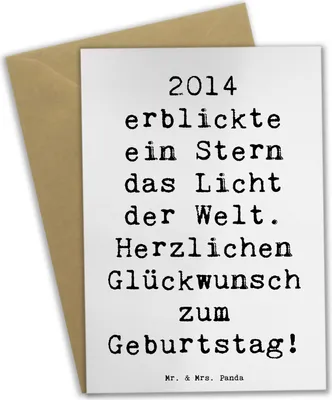 Produktbild von Mr. & Mrs. Panda Glückwunschkarte Spruch 2014 Geburtstag Stern - Weiß - Geschenk, Jahrgangsgeburtstag, Happy Birthday, Beileidskarte, Geburtsjahr, einladungskarten, Alter