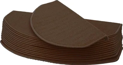 Obrázok produktu pre sada 15 rohoží na schody HWC-G49, sada rohoží na schody, 65x25cm ~ polkruhové, hnedé