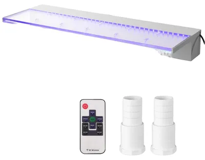 Produktbild von VEVOR Wasserfallüberlauf 36,2x3,2x8,1 Zoll, Pool-Wasserfallbrunnen 17 Farben LED, Pool-Wasserfall-Kit mit Fernbedienung, solider Acryl-Pool-Wasserfall für Garten Teich, Schwimmbad, quadratisch, Hochwertiges Acryl-36,2 Zoll