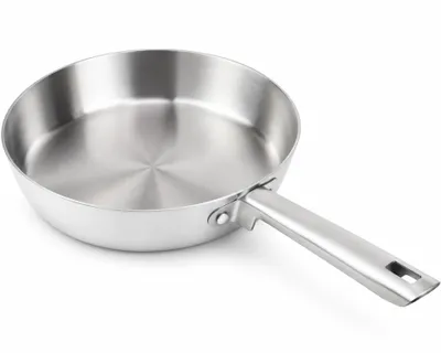 Produktbild von DIVORY Edelstahlpfanne 20 cm unbeschichtet – Induktionsgeeignet, für alle Herdarten, frei, bis 400 °C backofenfest & spülmaschinengeeignet