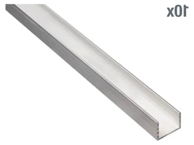 Produktbild von U-Profil | Aluminium, natur | 1000 x 10 x 8 mm | 10er Set