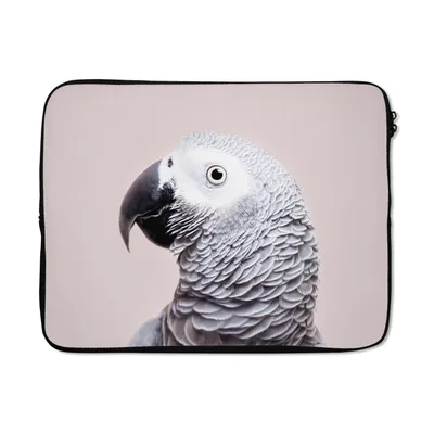 Produktbild von MuchoWow® Laptop Hülle 15 Zoll Papagei - Grau - Tiere - Natur Laptoptasche - Laptoptasche - Sleeve - Rundum-Schutz