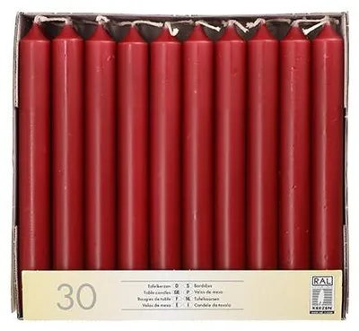 Produktbild von Papstar Tafelkerzen Ø 2,15 cm 19,6 cm bordeaux, 4 x 30 Stück