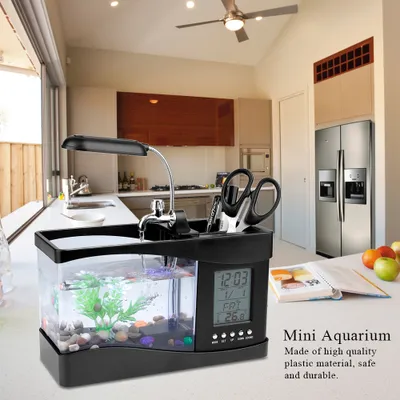 Produktbild von Aquarium, Mini-Fischbecken, Aquarium, Mini-Aquarium, USB wiederaufladbares Aquarium, Multifunktions-Fischbecken