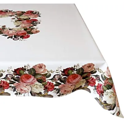 Tischdecke mit Rosenprint, 100% Polyester, 130 x 170 cm