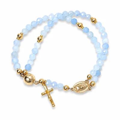 Image de Bracelet fait main avec chapelet – ROSABRACE Bleu, Image générée par une IA
