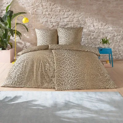 Produktbild von Estella Mako-Satin Bettwäsche Lionel beige 200x200 cm + 2x 80x80 cm