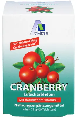 Image de Avitale Cranberry comprimés à sucer avec vitamine C naturelle, 60 comprimés