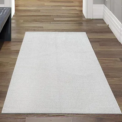 Produktbild von Teppich kurzflor weich pflegeleicht saugrobotergeeignet für Wohnzimmer Esszimmer Schlafzimmer in creme Größe - 80 x 150 cm