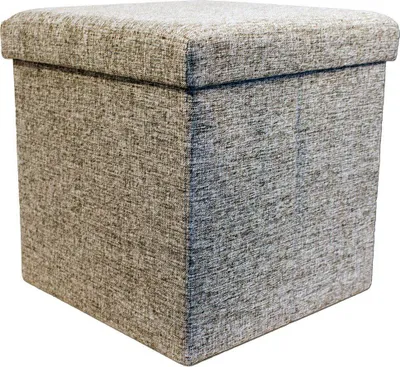 Produktbild von Echtwerk EW-SW-0460 Sitzwürfel, StoreCube, faltbar, circa 38 x 38 x 38 cm Kunstleder, Strukturstoff, grau