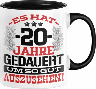 Produktbild von 20. Geburtstag Lustig Geschenk Männer Frauen Geschenkidee zum 20er Mann Frau Es Hat 20 Jahre Gedauert Um So Gut Auszusehen  (Schwarz)