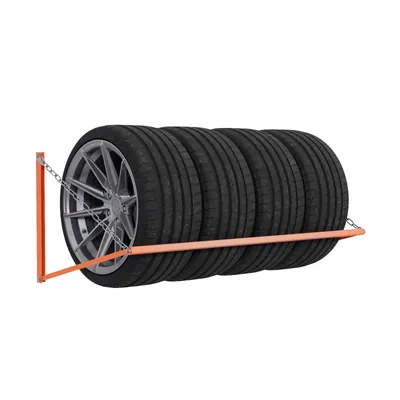 Zdjęcie produktu dla QLS Uchwyt ścienny do opon samochodowych 120 cm Udźwig do 180 kg Montaż ścienny 11022