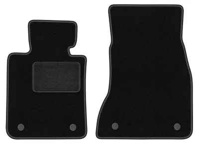 Produktbild von Velours-Fußmatten Vorne passend für BMW 5 G30 (Limousine, Bj. 2017-) –  schwarz, passgenau, mit Befestigungen set 2 Stk. - STANDARD