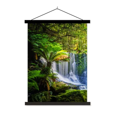 Produktbild von MuchoWow® Textilposter Dschungel - Wasserfall - Australien - Pflanzen - Natur 120x160 cm mit schwarzem Rahmen - Magnetischer
