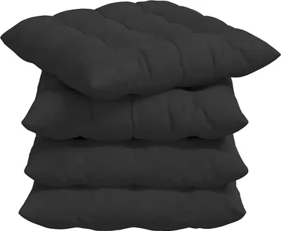 Immagine prodotto di vidaXL Cuscino per sedile 4 pezzi Nero 40 x 40 x 6 cm Microfibra