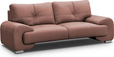 Produktbild von 3-Sitzer Sofa Maxime Lux mit bequemer Sitz Dreisitzer mit Wellenfedern Sofa aus Kunstleder im modernes Design, Stoff: vega 56 - ginger