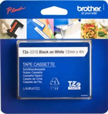 Produktbild von TZe-231S (12 mm, schwarz auf weiß)