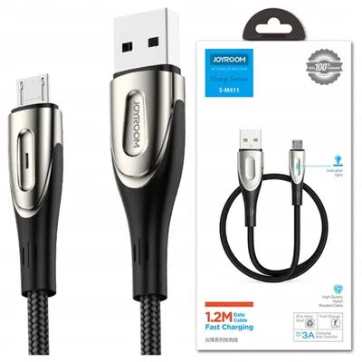 Image de Câble de charge rapide pour Micro Usb / 3A / 2M Joyroom S-M411 (Noir)