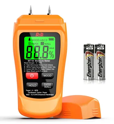 Produktbild von Feuchtigkeitsmessgerät Holzfeuchtemessgerät - Stiftmodell mit LCD-Display - Holz und Baustoffe - Drei Messmodi