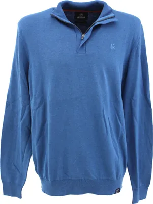 Produktbild von 33201 Lerros, ,  Herren Troyer Pullover Pulli Mock Zip, feiner Glattstrick, curacaublau, L