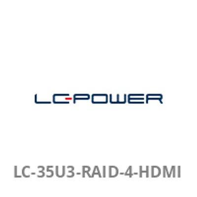 Produktbild von LC-Power LC-35U3-RAID-4-HDMI, HDD-Gehäuse, 3.5", SATA, Serial ATA II, Serial ATA III, 5 Gbit/s, USB Anschluss, Schwarz