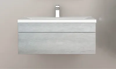 Produktbild von HOME DELUXE - Badmöbel-Set - WANGEROOGE BIG Grau - Small - inkl. Waschbecken und komplettem Zubehör - Breite Waschbecken: 60 cm | Badezimmermöbel Waschtisch Badmöbelset