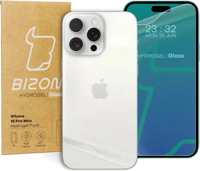 Produktbild von Bizon Glass Hydrogel Pack für iPhone 15 Pro Max