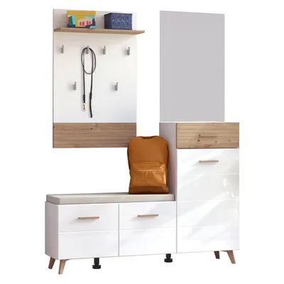 Produktbild von Homestyle4u Garderobe Flurgarderobe Garderoben Set Flurmöbel Komplettset 3-tlg Weiß