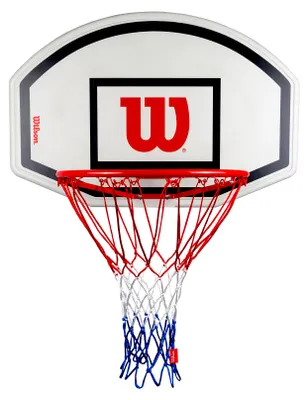 Zdjęcie produktu dla Kosz do koszykówki Wilson z tablicą 90 x 60 x 1,5 cm, średnica 45 cm, wraz z siatką