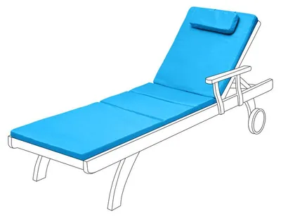 Produktbild von Gartenliegenauflage – Wasserabweisendes Sonnenliegenkissen mit Komfortfüllung – Weiche Auflage für Gartenliege