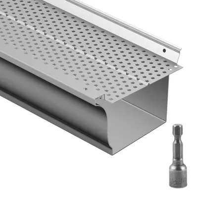 Produktbild von VEVOR Dachrinnen-Schutz, 152mm Breite, Aluminium-Blattfilter DIY Dachrinnenabdeckung, 52 Stück 528cm Gesamtlänge, 4mm Lochdurchmesser & 0,5mm dicke Raptor-Dachrinnen-Schutz passt auf jede Dach- oder Rinnenart, 5 Zoll-b, 104 ft-a