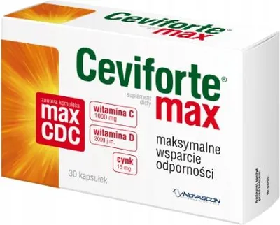 Productafbeelding van CEVIFORTE MAX Vitamine C 1000, Zink, 30 capsules.