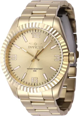 Produktbild von Invicta Specialty 47460 Herren Uhr - Quartz Bewegung - Edelstahl mit goldenem Zifferblatt - 43 mm